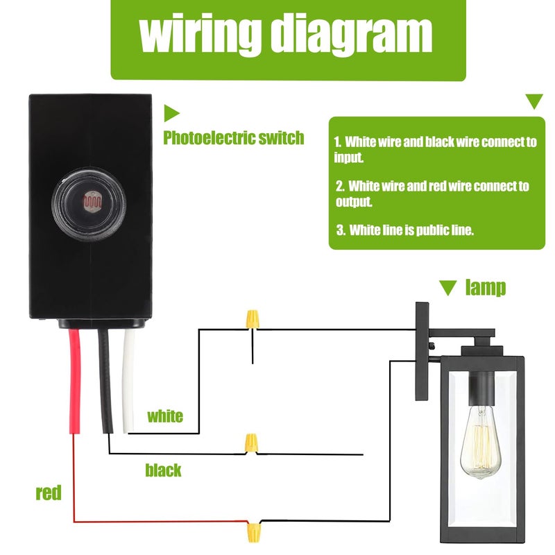 EPLZON Dusk to Dawn Sensor for Outdoor Lighting 120-277V Photoelectric Switch Photocell Light Sensor Hardwired Post Eye Light Suitable - Image 4
